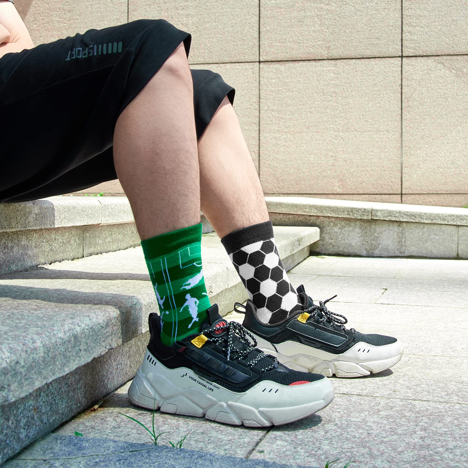 Voqeen Calzini da Uomo, Motivo Calcio, Divertenti Calze Unisex, Regalo Perfetto per gli Uomini, Tifosi del Calcio, Calciatori