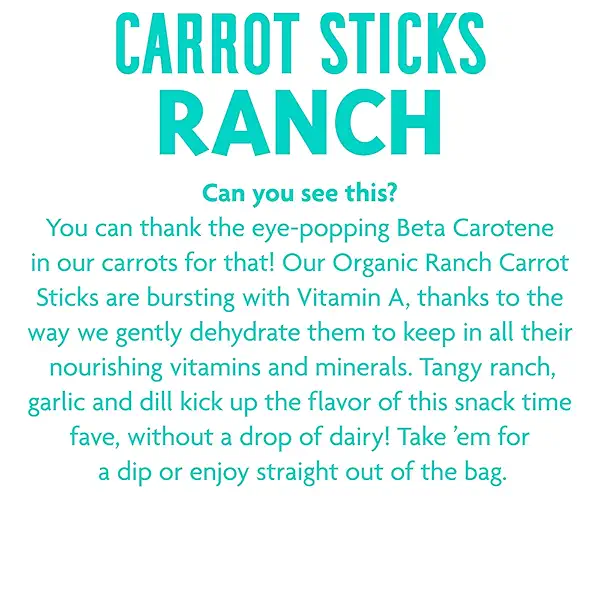 Rhythm Superfoods Carrot Sticks, Ranch, Organic and Non-GMO, 0.6 Oz (Pack of 8) Single Serves, Vegan/Gluten-Free Superfood Snacks 5