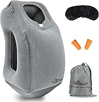 Vista 7 de Skyrest® Almohada inflable de viaje para autobuses, soporte cómodo para la cabeza, almohada de aire para dormir para evitar dolor de cuello, lumbar