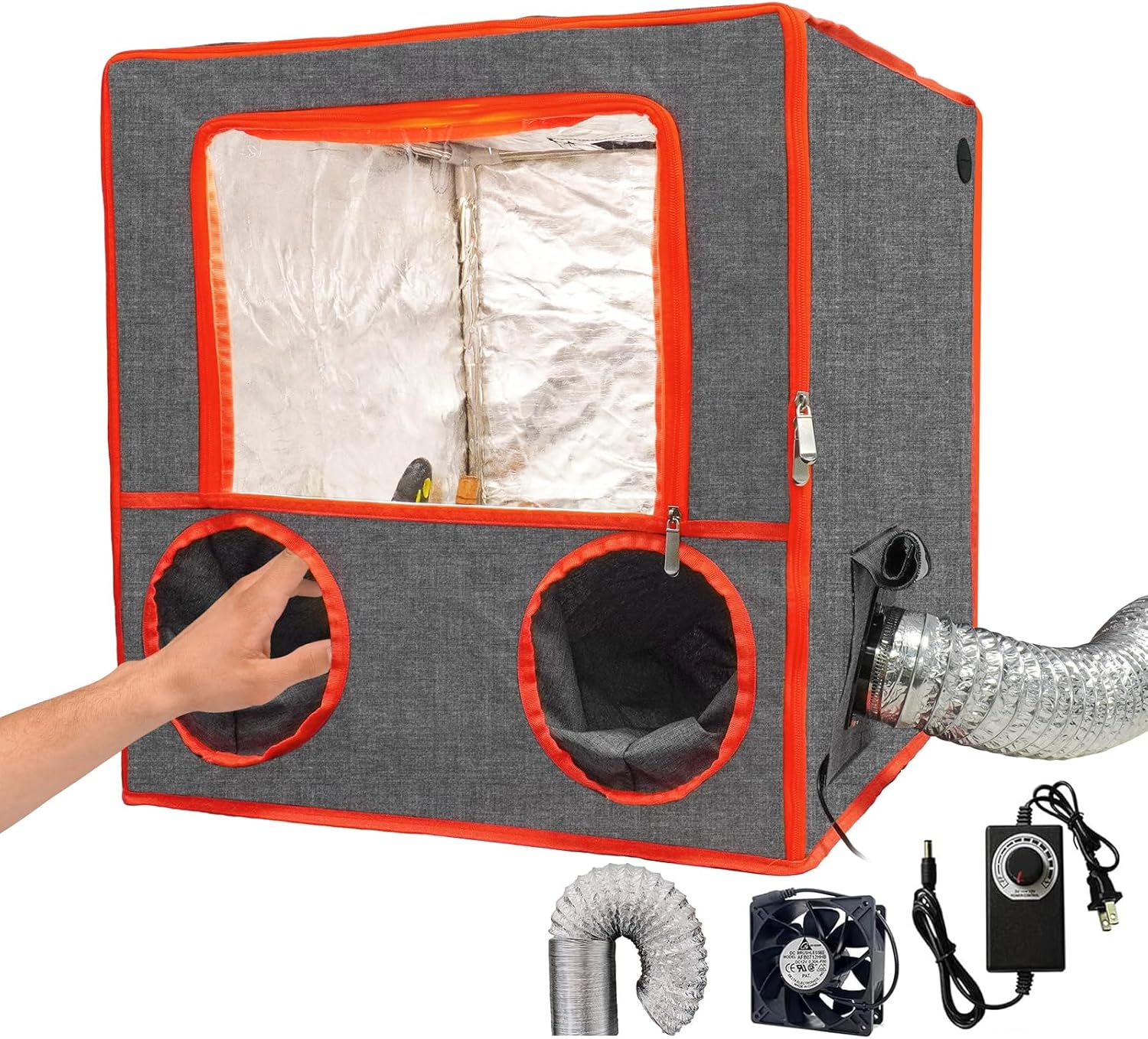 Resin 3D Printer Enclosure with Ventilation for Resin 3D Printing, 2 Sleeves for Easy Access, Exhaust Odors Smoke and Dust, Compatible with ANYCUBIC ELEGOO Creality Series UV LCD 3D Printer