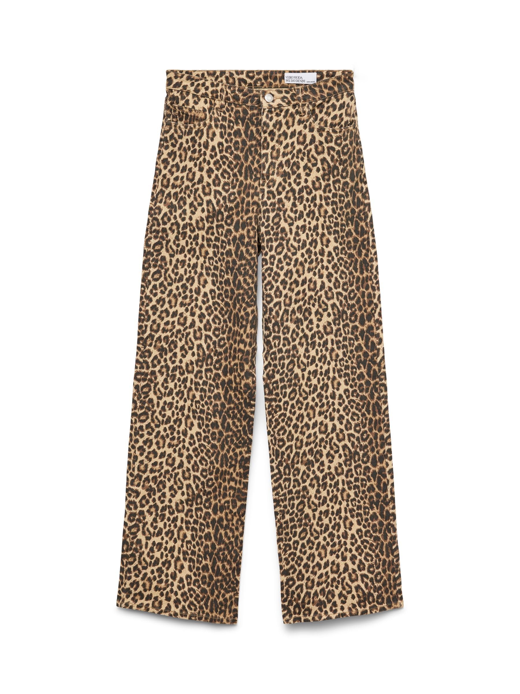 VERO MODA Vmtessa Hr Wide Stretch AOP Jeans Noos, Silver Mink, 30W x 32L