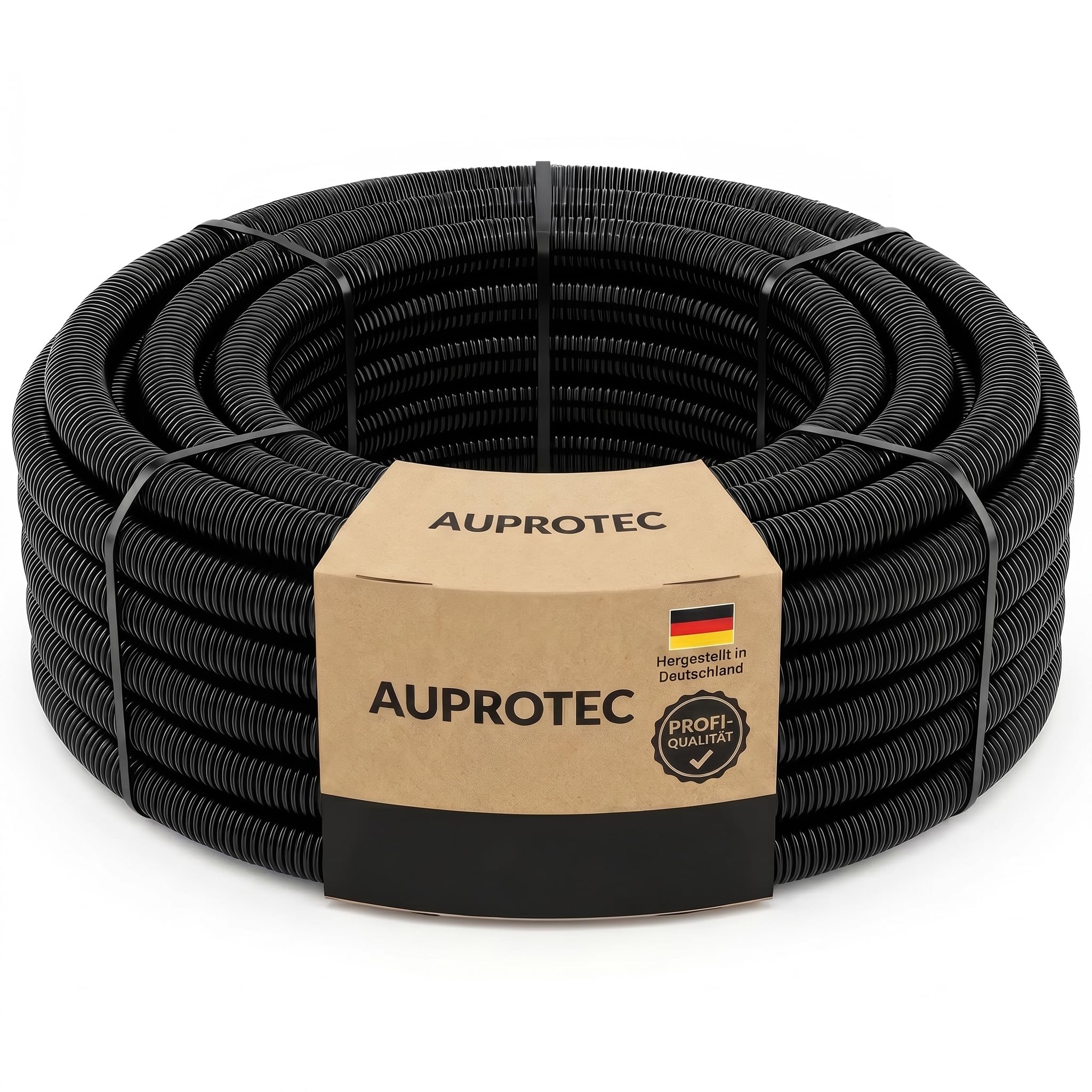 AUPROTEC Tube ondulé non fendu NW 19 / Ø intérieur 19,4 mm, 50 m, noir