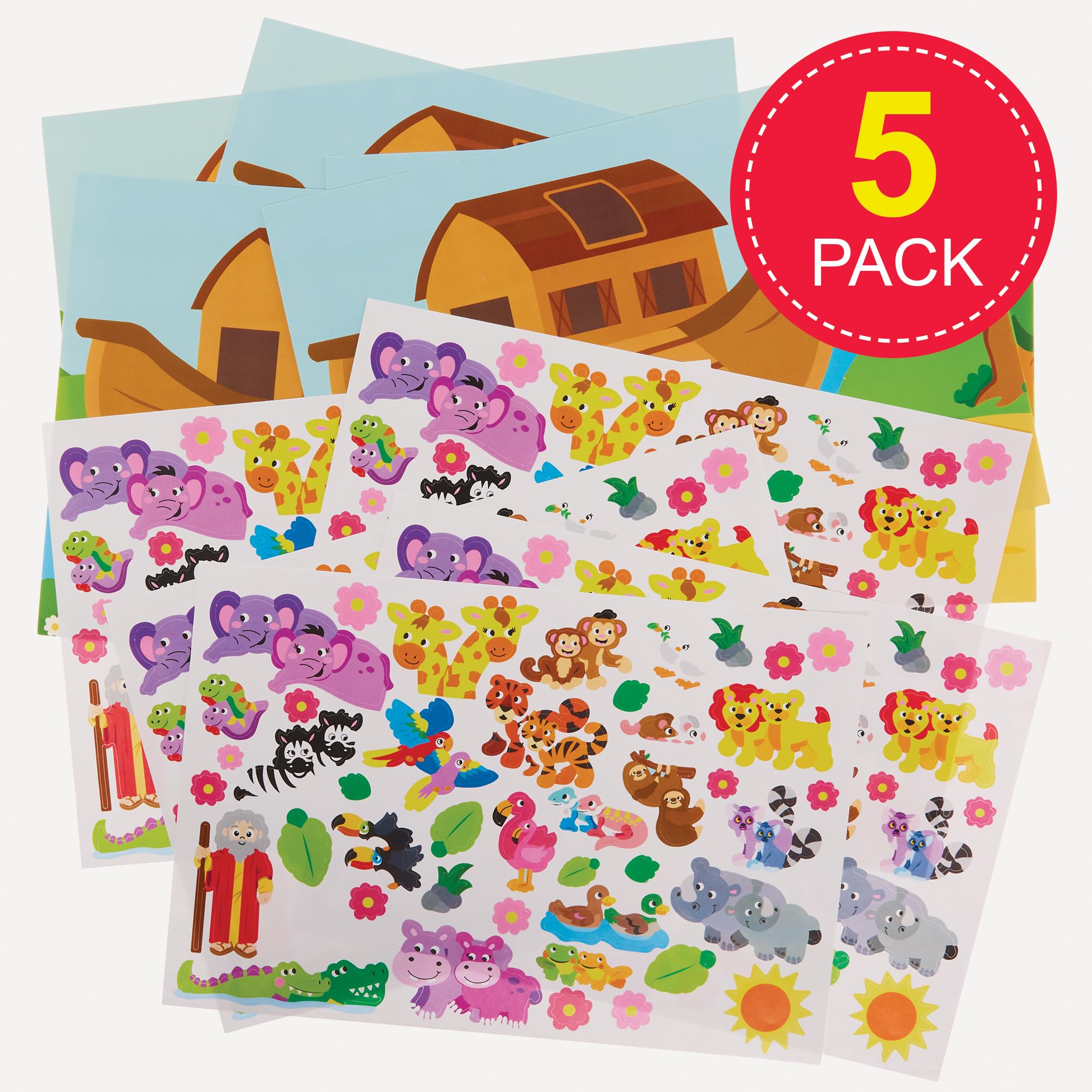 Baker Ross – Adesivi Di Pasqua Per Bambini, Confezione Da 5 Kit, Scene E Oltre 30 Adesivi Riutilizzabili, Lavoretti Creativi