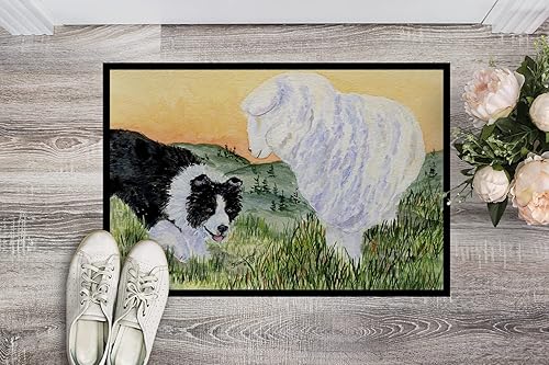Miniatura 2 de Caroline's Treasures SS8103JMAT Border Collie - Tapete para puerta delantera, 24 x 36 pulgadas, para interiores y exteriores, para entrada,