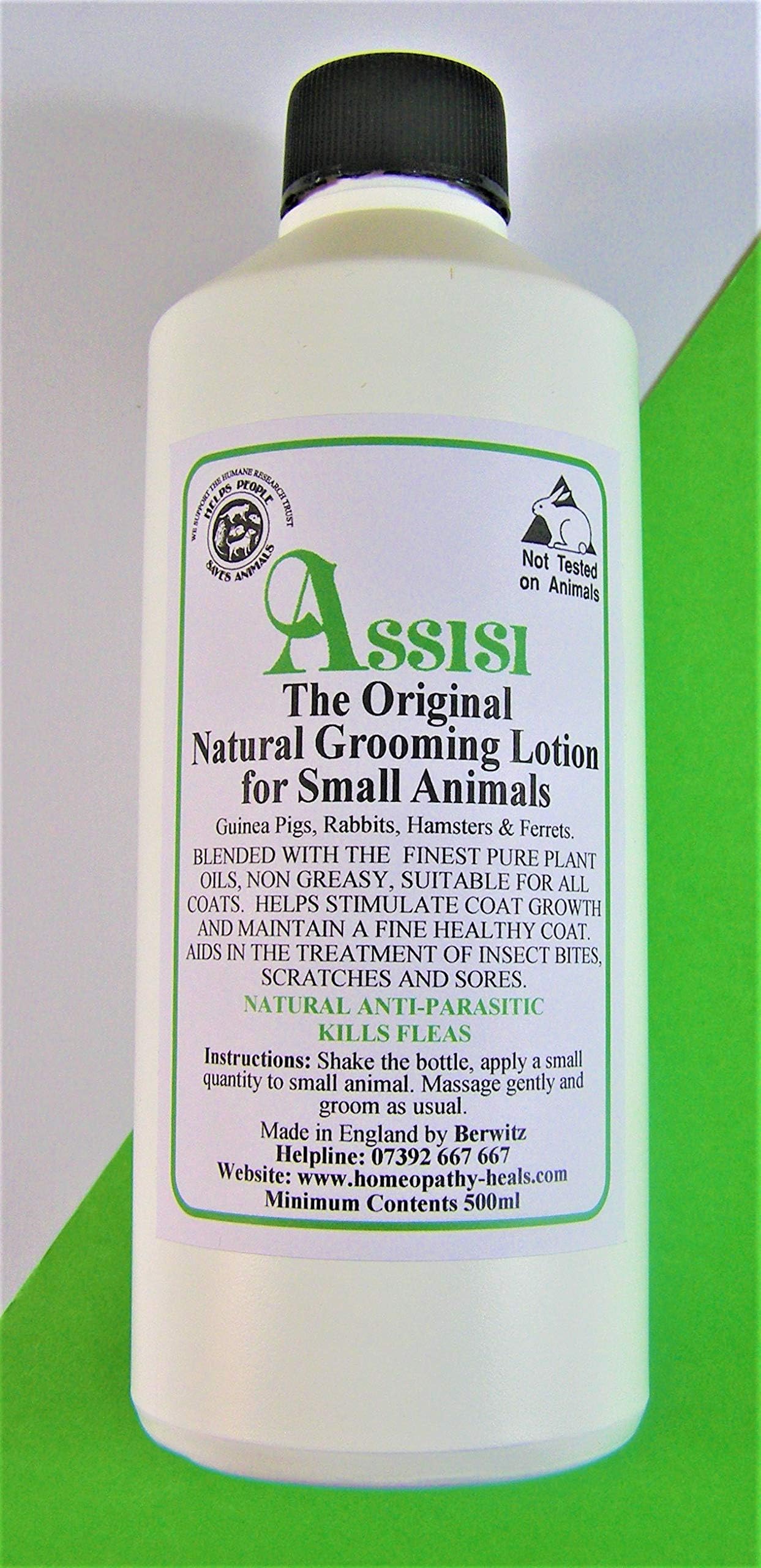 ASSISI VETERINARY Natural Grooming Lotion Small Animals Poultry Flea Mite Tick Safe Non-Toxic Effective Treatment 500ml Bottle