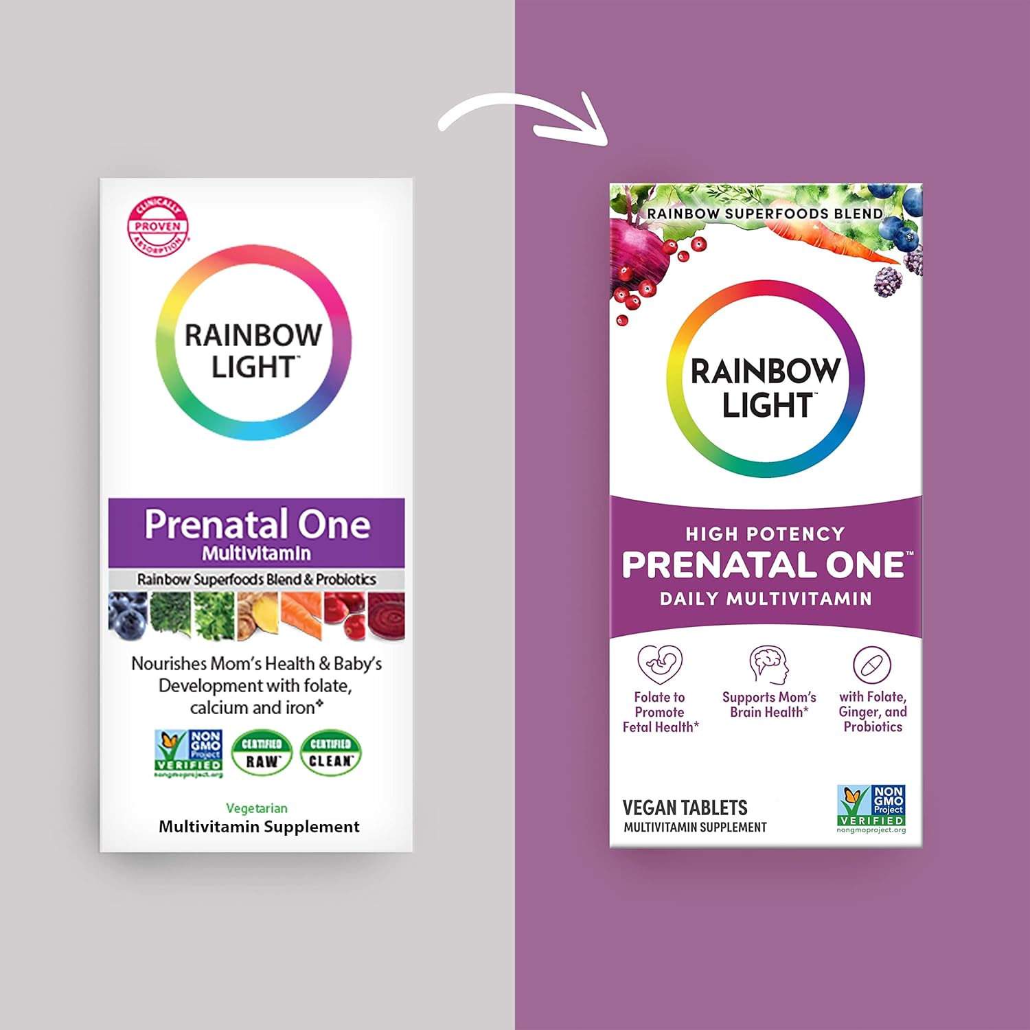 Rainbow Light Prenatal One Multivitamin, Folic Acid, Calcium, & Vitamin D, Gluten Free, Supports from Conception to Postnatal, Clinically Proven Absorption, 60 Tablets : Health & Household