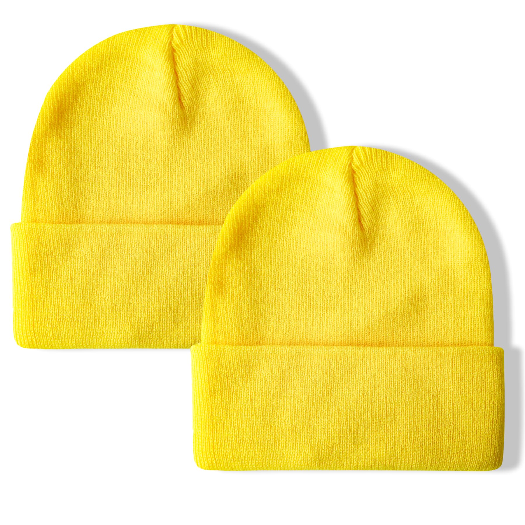 PFFY 2 Packs Unisex Beanie Hats for Men Women Knit Winter Beanies
