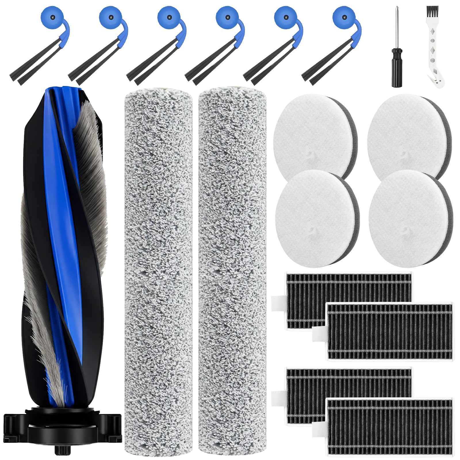 Zubehör für ECOVACS X11 OMNICYCLONE/DEEBOT T50 / T80 / X8 / X9 / X12 / T30C / T90 / T90S Saugroboter, Staubbeutel Hauptbürsten Wischtücher Filter Wischrolle