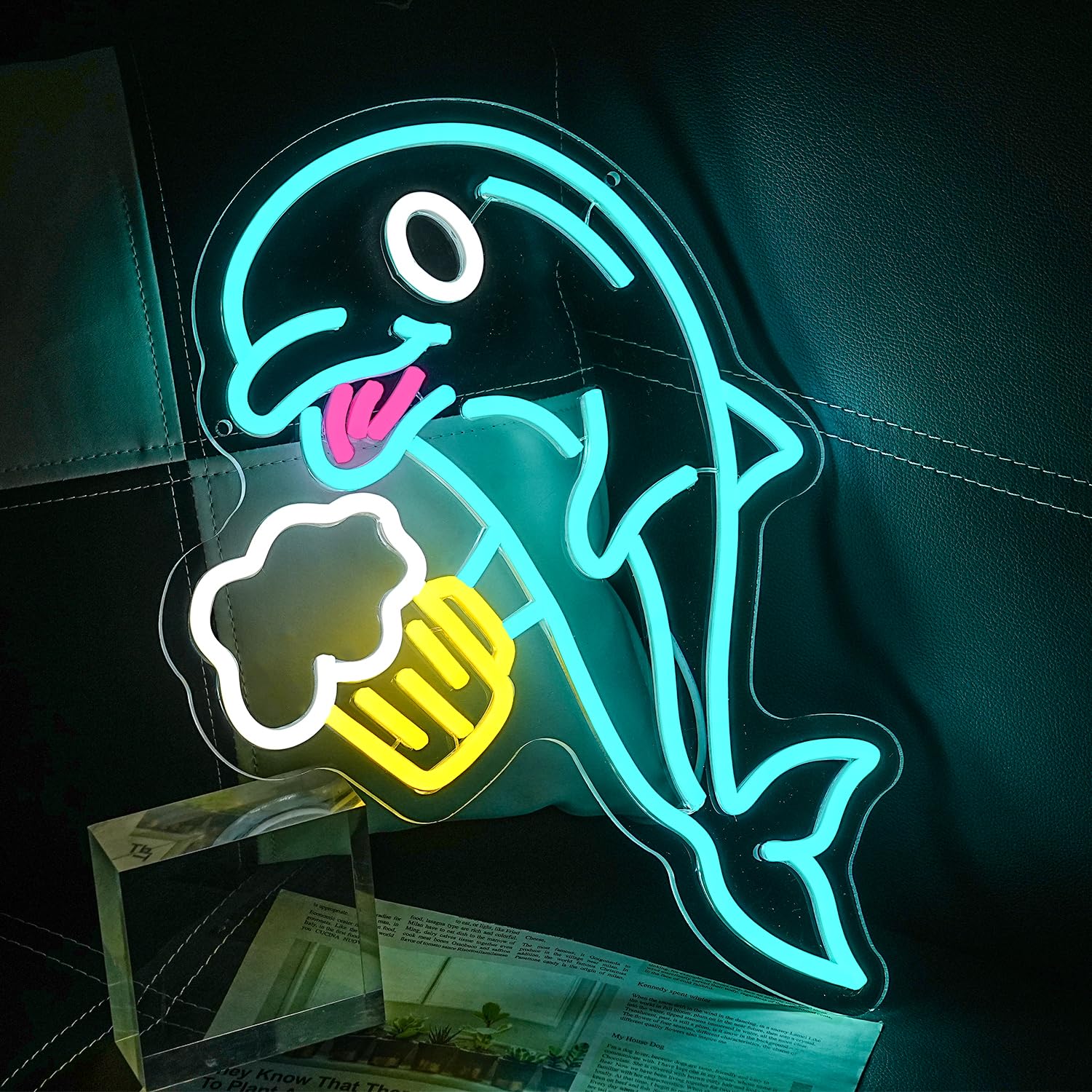 Panneau néon à DEL pour décoration murale, alimentation USB, pour bar, chambre, cave, entreprise, salle de jeux