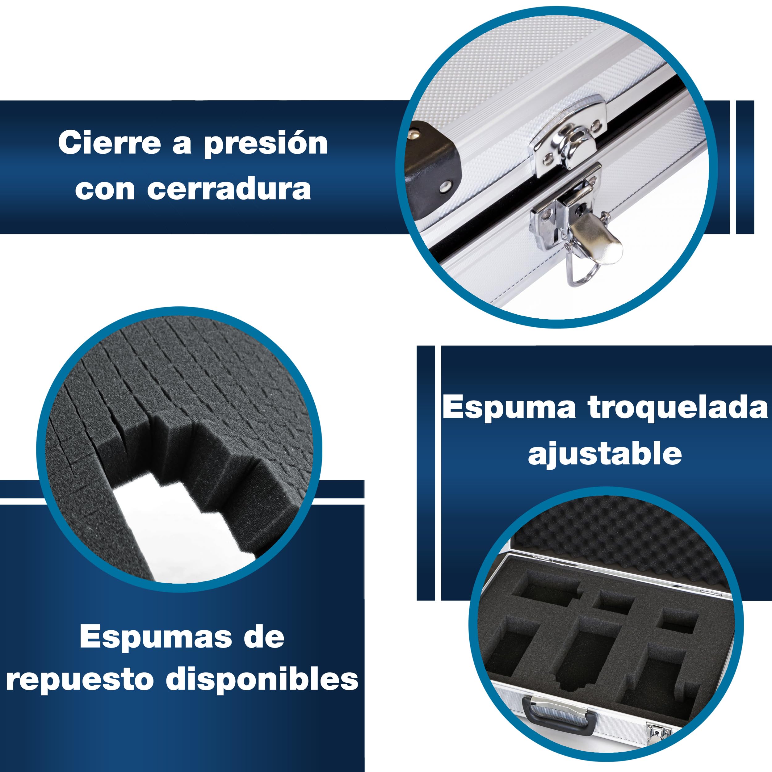 PeakTech 7270 – Estuche universal para dispositivos de medición, robusto, almacenamiento de herramientas, relleno de espuma, con cerradura, protección contra el polvo, XXL - 500 x 350 x 120 mm