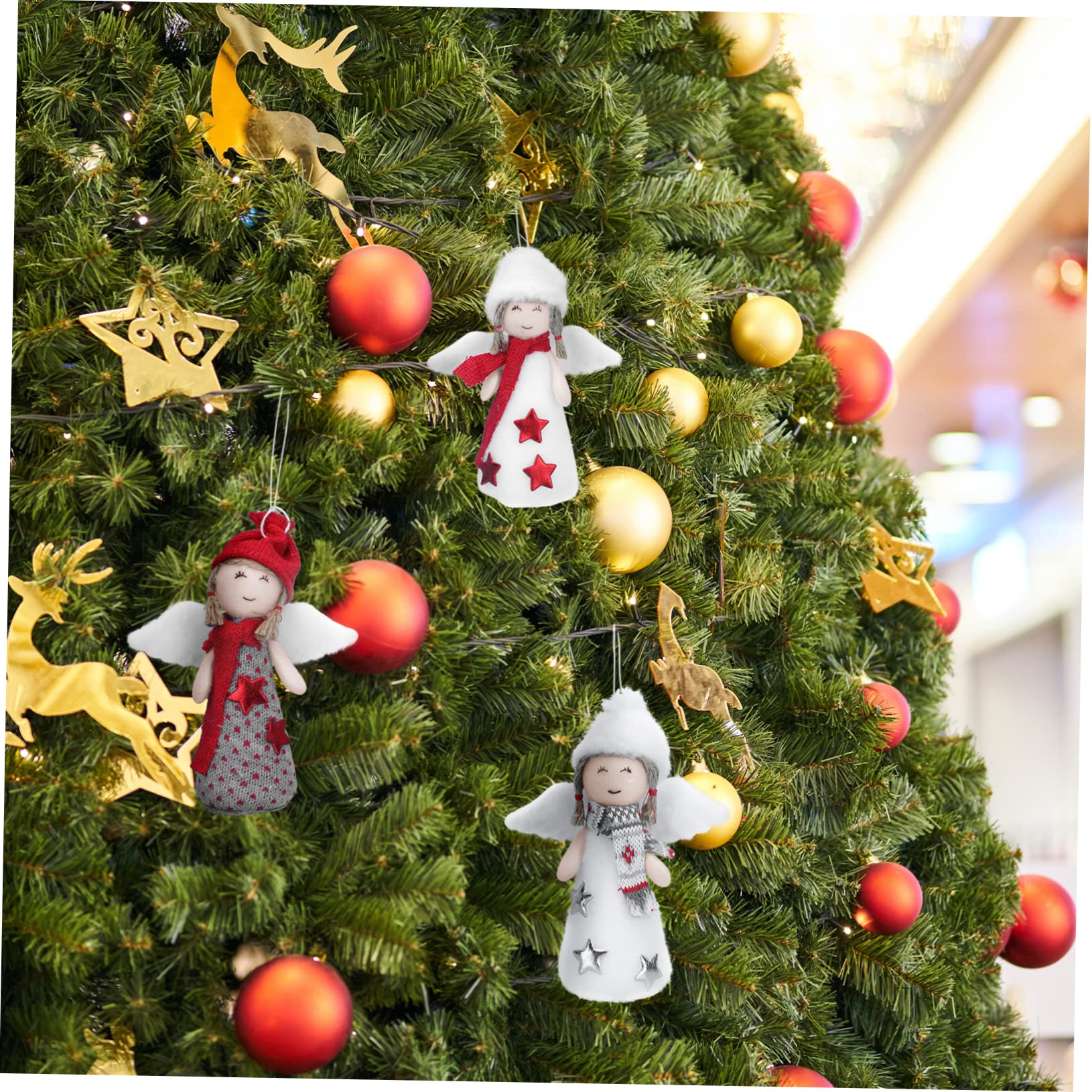 Cabilock 6 Juegos Decoración Navideña Arboles De Navidad Decoraciones Colgantes Navideños Muñecos Navideños Ornamento De La Escena del Festival Decoración Colgante De Ángel 3 Piezas * 6