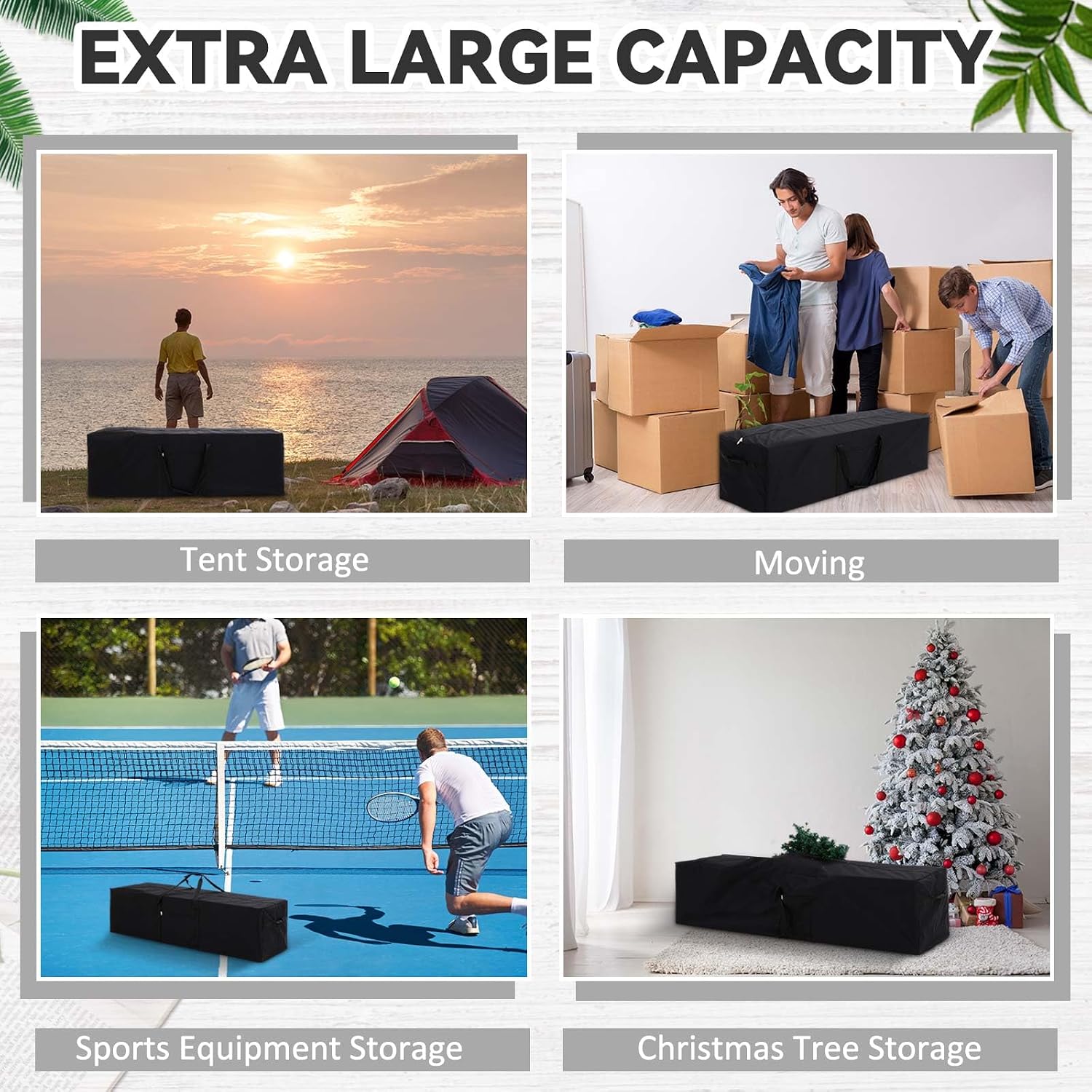 36 x 13 x 13 Inch, 100 L Extra Large Duffle Bag Camping Tent Storage Bag Heavy Duty Waterproof Sports Equipment Carrying Case for Tent Pole Travel Canopy Hammock Tripod Fishing Outdoor Moving