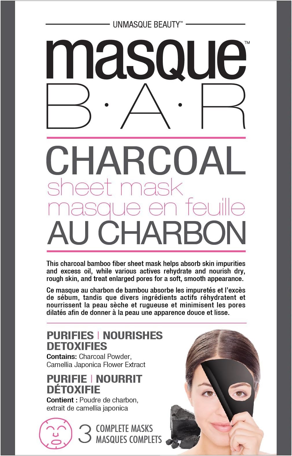 Masque Bar Charcoal Sheet Mask - 3 Pack