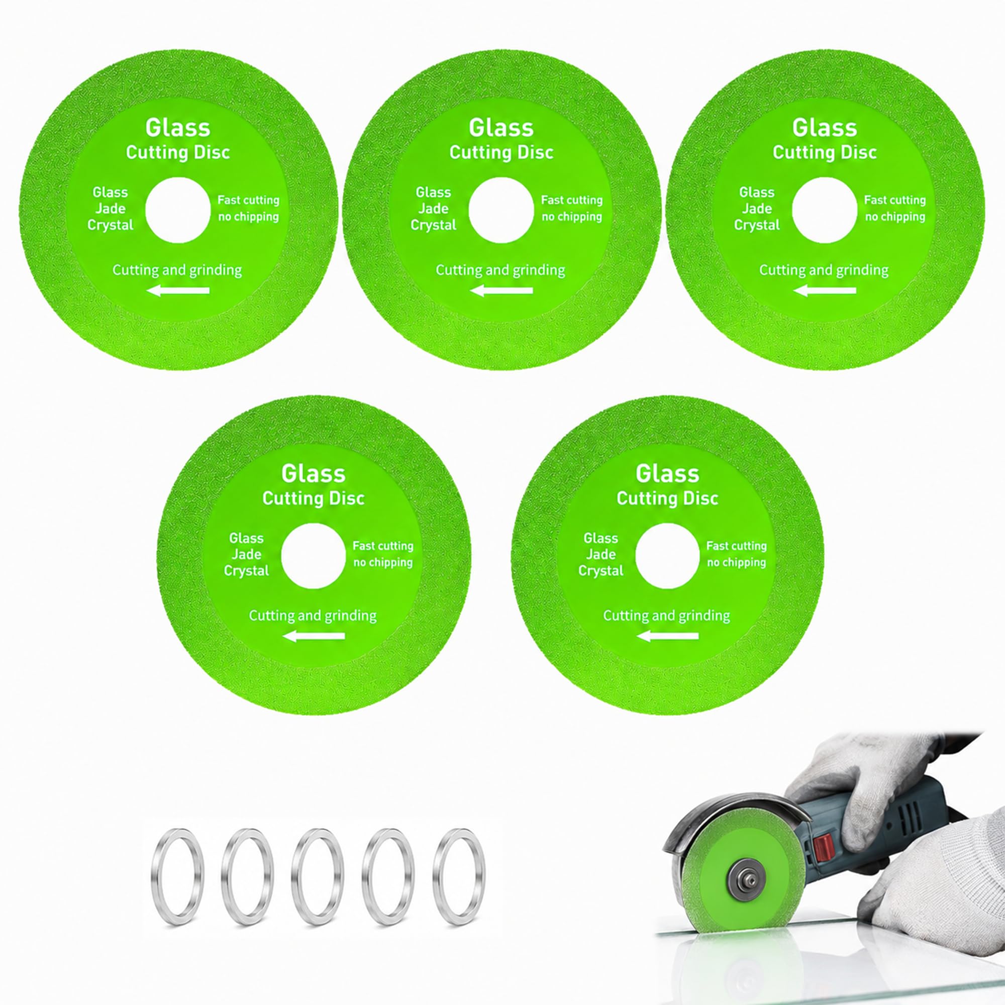 5 PCS 125mm Glass Cutting Disc Diamond Saw Cutting Blade for Angle Grinder