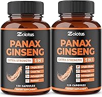 Vista 1 de Zolotus Korean Red Panax Ginseng + Ginkgo Biloba, Ashwagandha, Beetroot, Green Tea - 120 Capsules (Pack of 2)