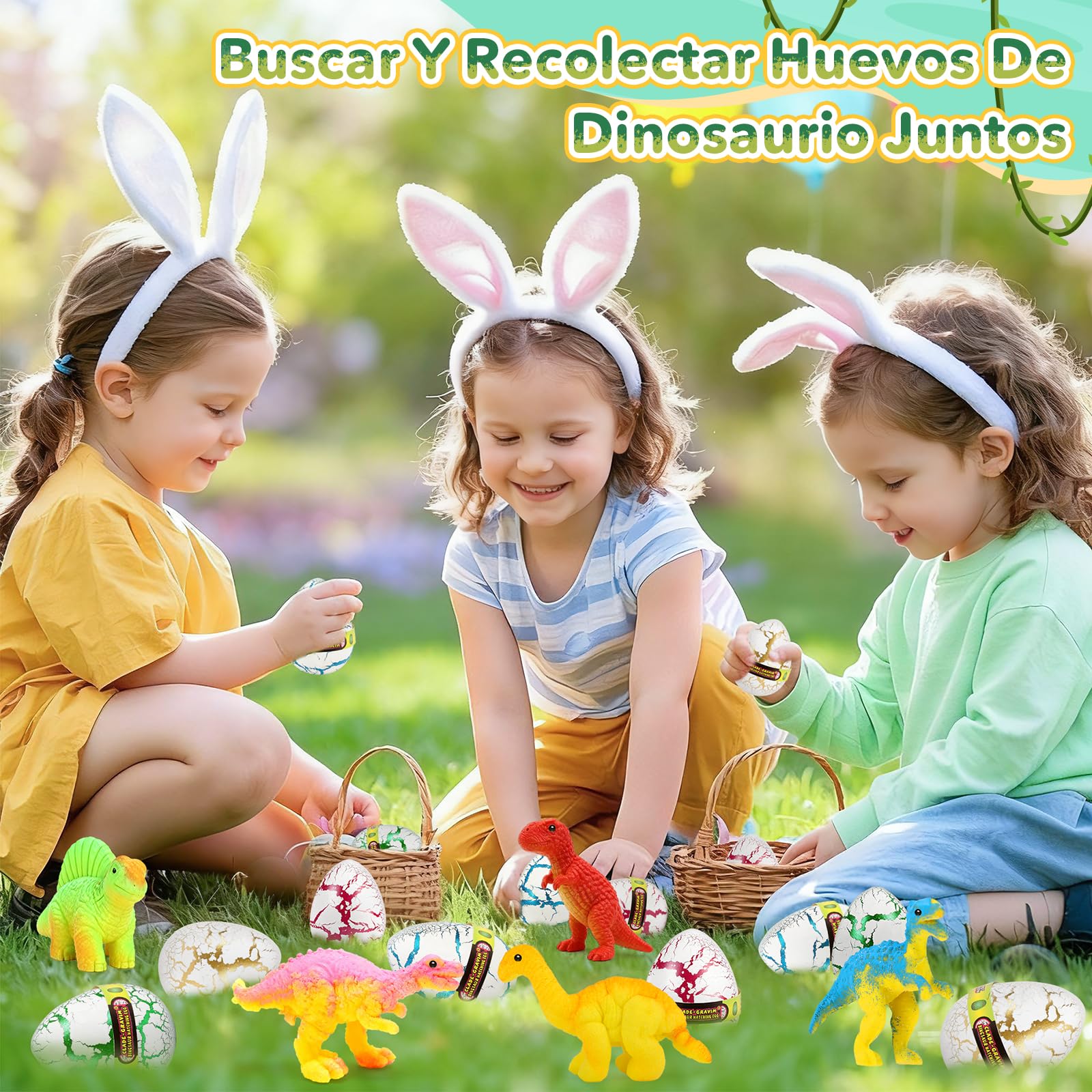 JONRRYIN Dinosaur Eclosionando Huevos Arcoíris - Pack de 12 Juguetes Dino Dinosaur Dragon Eggs para Niños y Niñas, Caja Sorpresa Eclosión, Regalos para Cumpleaños y Pascua, Edades 3 4 5 6 7 8 Años