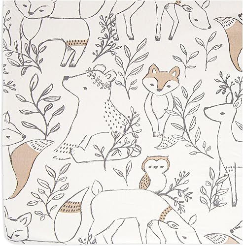 Miniatura 7 de Crane Baby Sábanas de bebé ajustadas de satén 100% algodón, transpirables, se adaptan a colchones estándar de 28 x 52 pulgadas, ropa de cama de