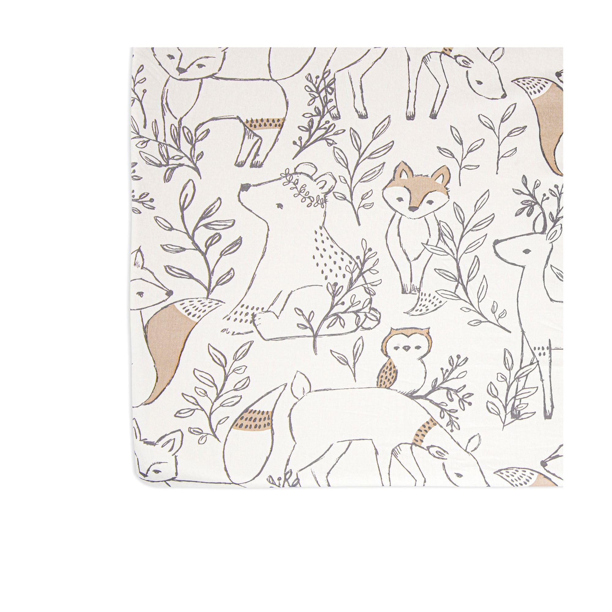 Crane Baby Lenzuolo con angoli per culla, 100% raso di cotone, unisex, traspirante, per materasso standard da culla, essenziale per neonato
