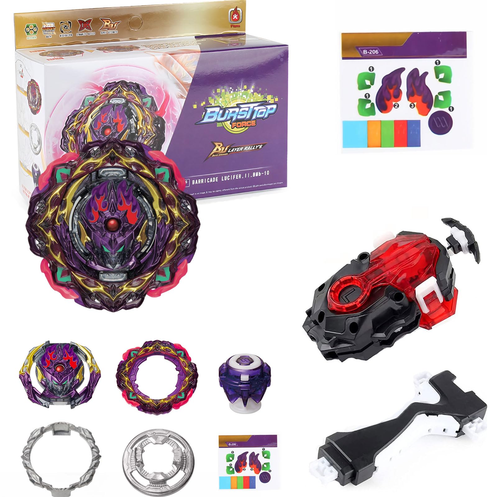 Desamvap Battling Tops Booster Spinning Tops Set including Custom Launcher LR Spin Gyro Toys for Kids Children Boys - Image 4