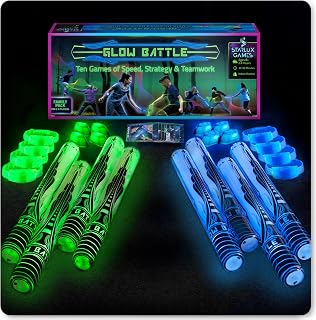 Glow Battle – A Light-Up Sword Game for Kids and Adults | 2-8 Players, Ages 8+ | Glow in The Dark Outdoor Games | Reunion & Party Game | Outside Toys for Tweens Thrilling & Memorable!