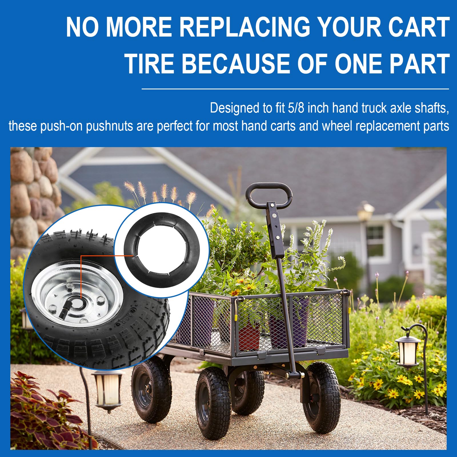 Push Nuts for Dolly Wheels - 10 Pack -6