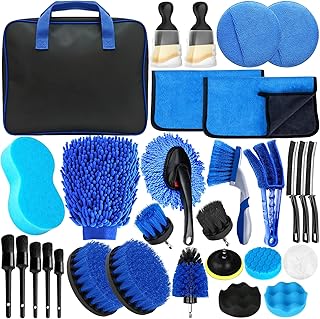 Auto Reinigungsset, 31 Stück Autopflege Set, Auto Putz Set Auto Reinigung Innenraum und Außen, Auto Reinigungsset für Lüftungsschlitz, Räder, Armaturenbrett, Haushaltsreinigun