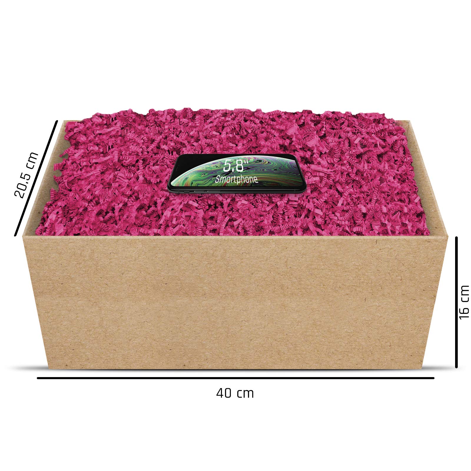 Geschenkfüllmaterial Umweltfreundliches Geschenkverpackungsmaterial viele Farben 125g-1kg (Fuchsia, 2kg)