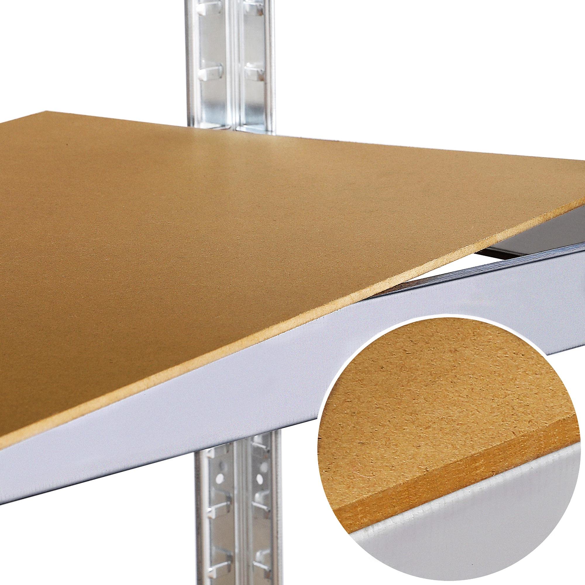 Yaheetech Lot de 2 Étagères de Rangement Charge Lourde Meuble de Garage Ratelier Cuisine Salon 80 × 40 × 160 cm Acier Galvanisé MDF Capacité de Chaque Tablette 130 kg