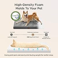 Vista 3 de Bedsure ComfyFleece Dog Beds Large Sized Dog- Orthopedic Pet Beds for Crate with Removable Machine Cover, NOT Waterproof Egg Crate Foam Puppy Mat