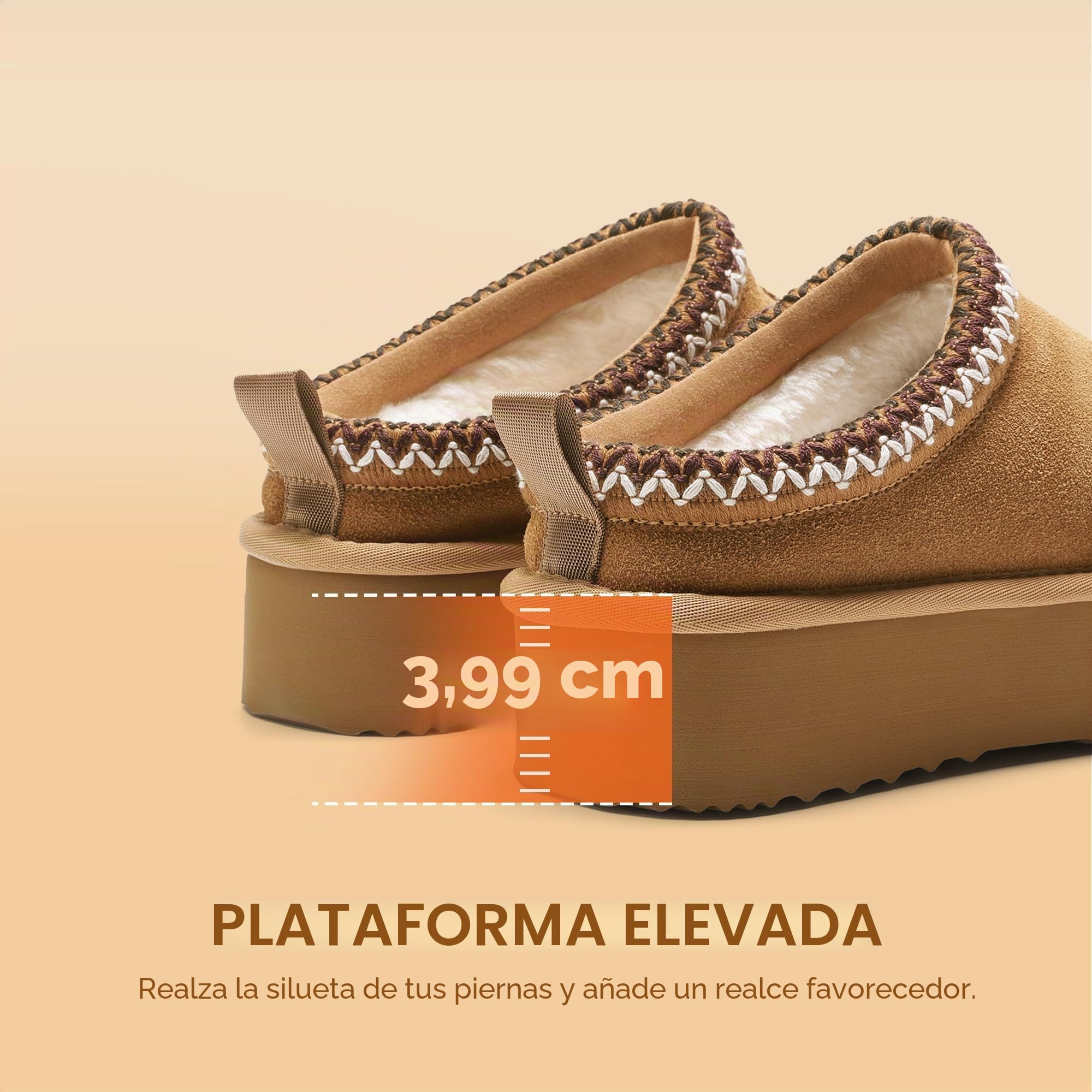 DREAM PAIRS Zapatillas para Mujer de Ante Genuino con Plataforma, Calientes y Cómodas, Zapatillas de Invierno Suaves y Peludas para Uso Interior y Exterior