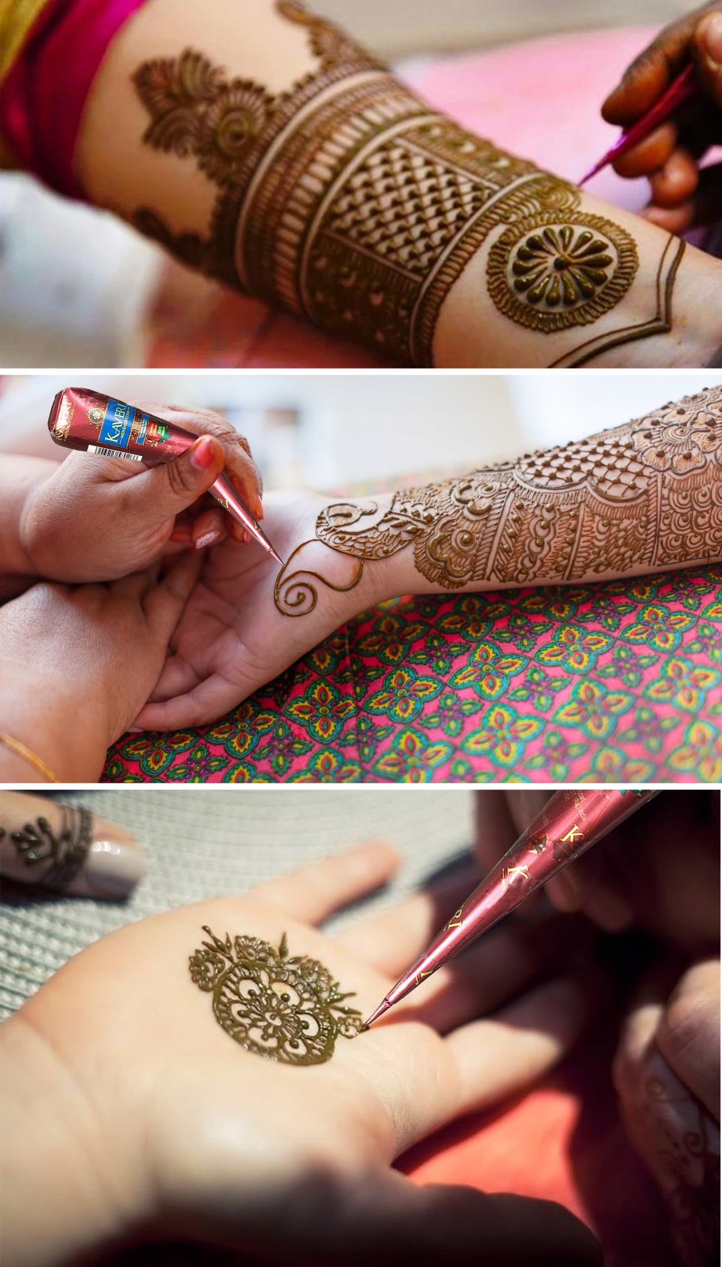 100% Natural Original Mehandi Cone, 25 g x 3 pcs
