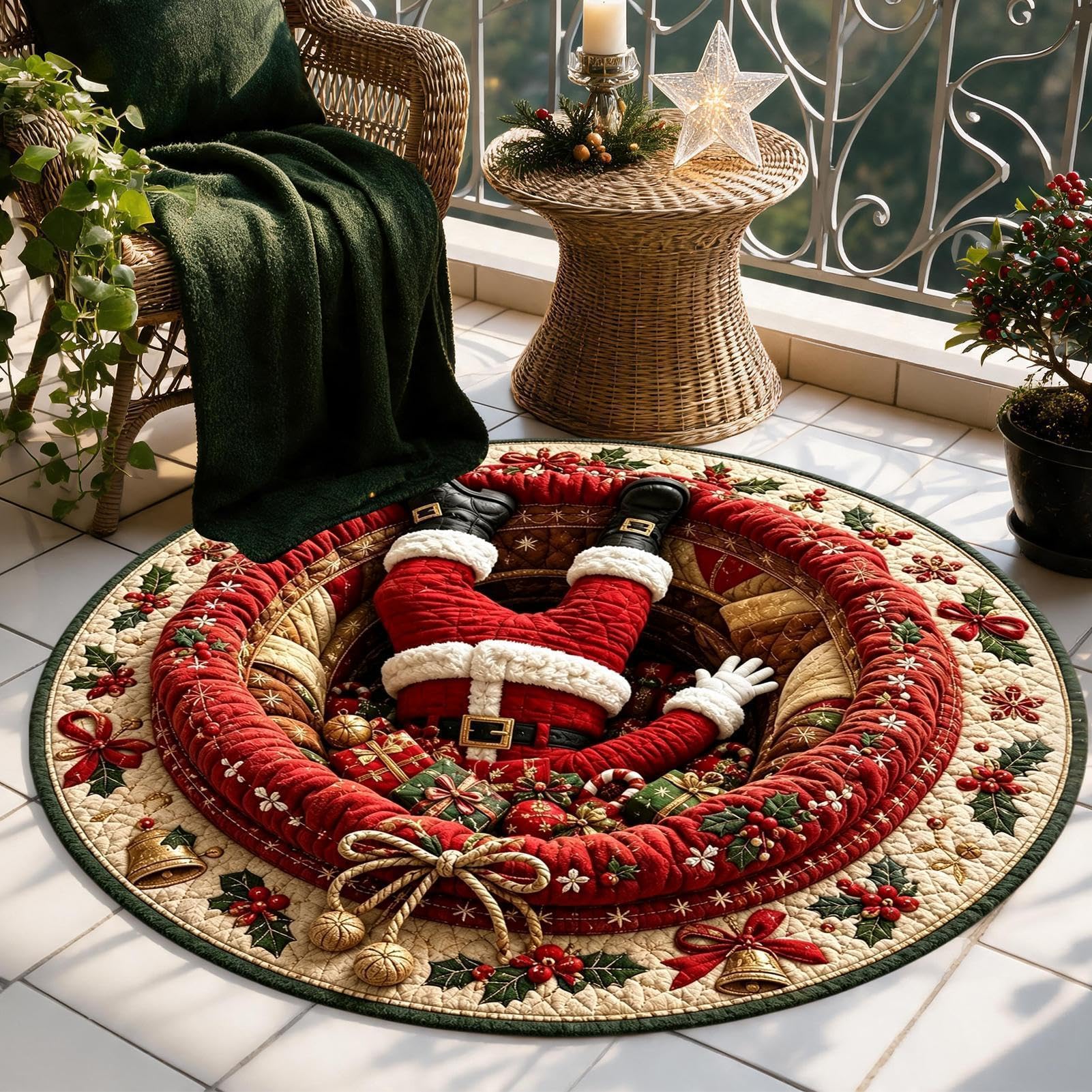 Weihnachts-Illusionsteppich Lustiger Weihnachtsmann