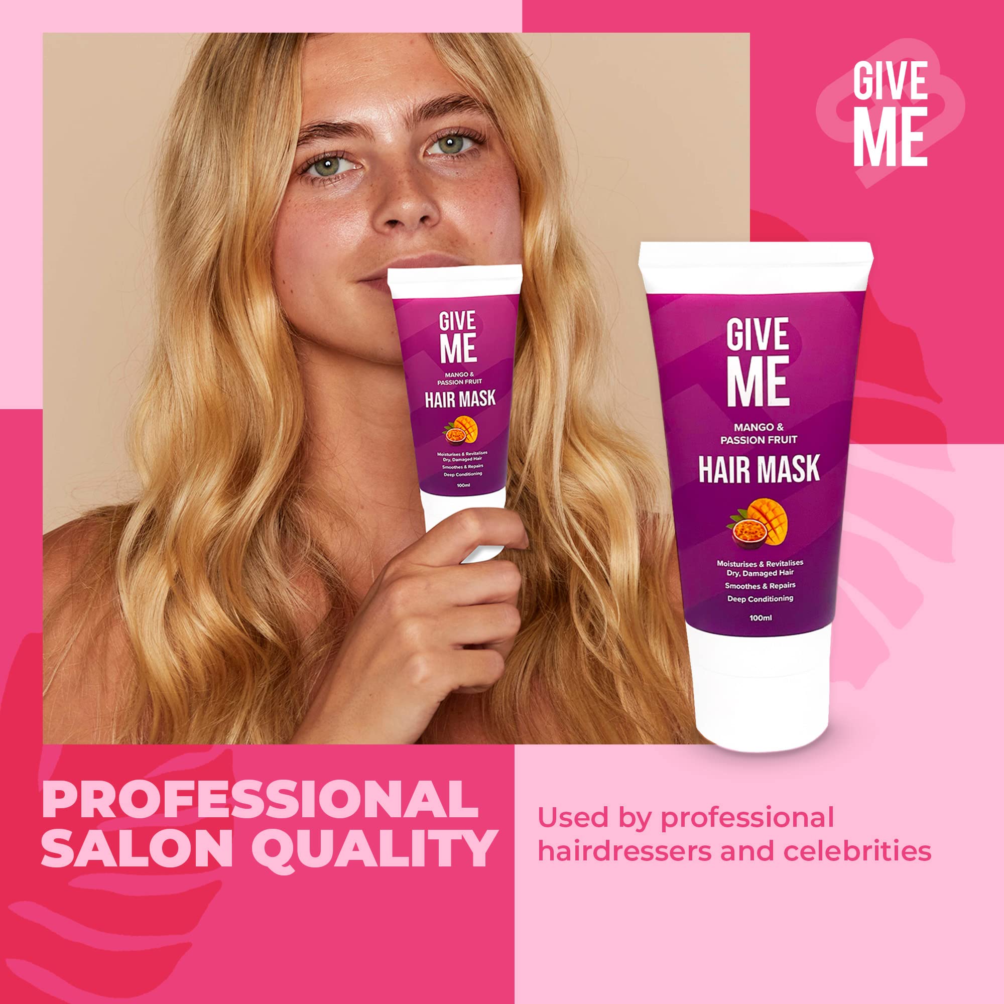 Give Me Cosmetics, Hair Mask for Dry Damaged Hair Mango & Passion Fruit, Deep Conditioning, Intensely Hydrating Formula - Image 3