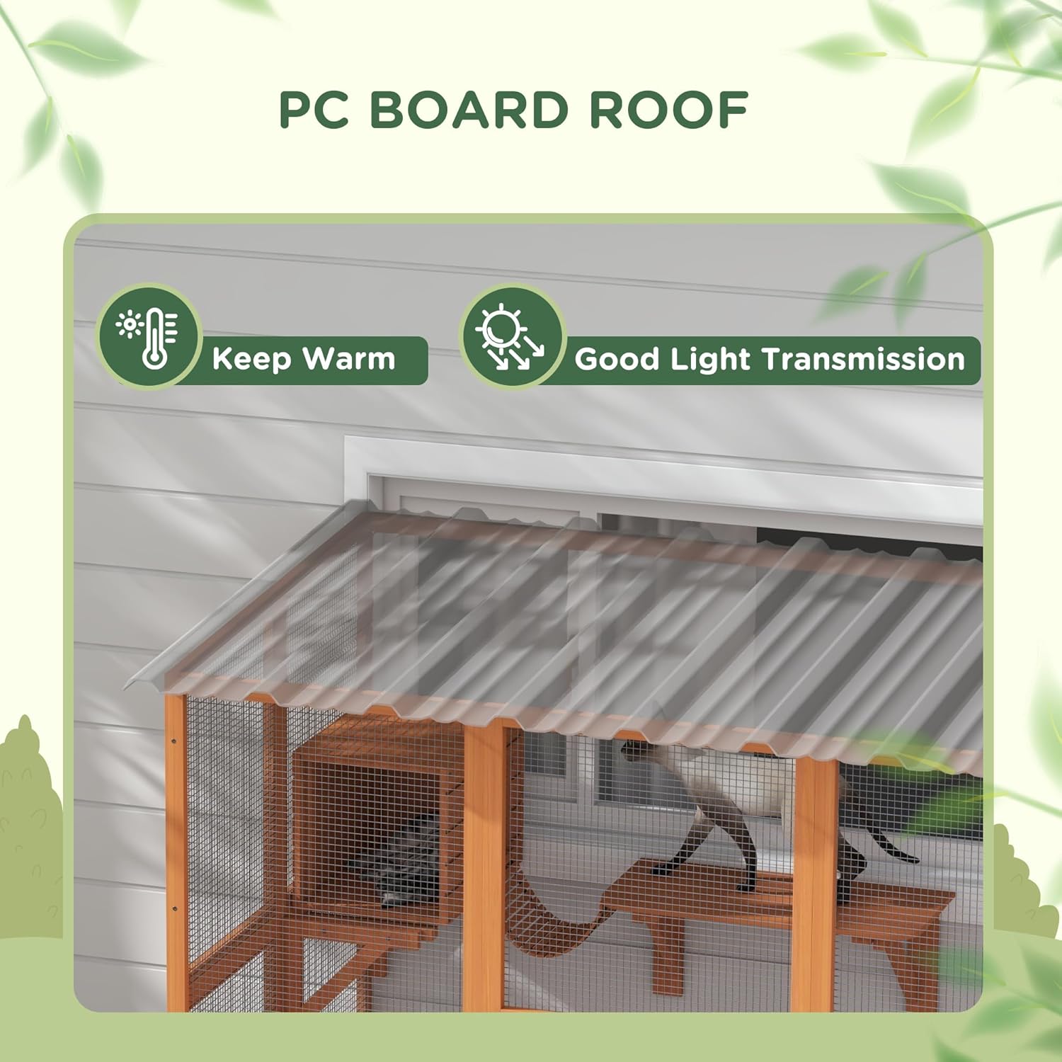 Sturdy Outdoor Cat Enclosure with Multiple Platforms, Resting Box, and Wall-Mounted Design for Indoor-Outdoor Access