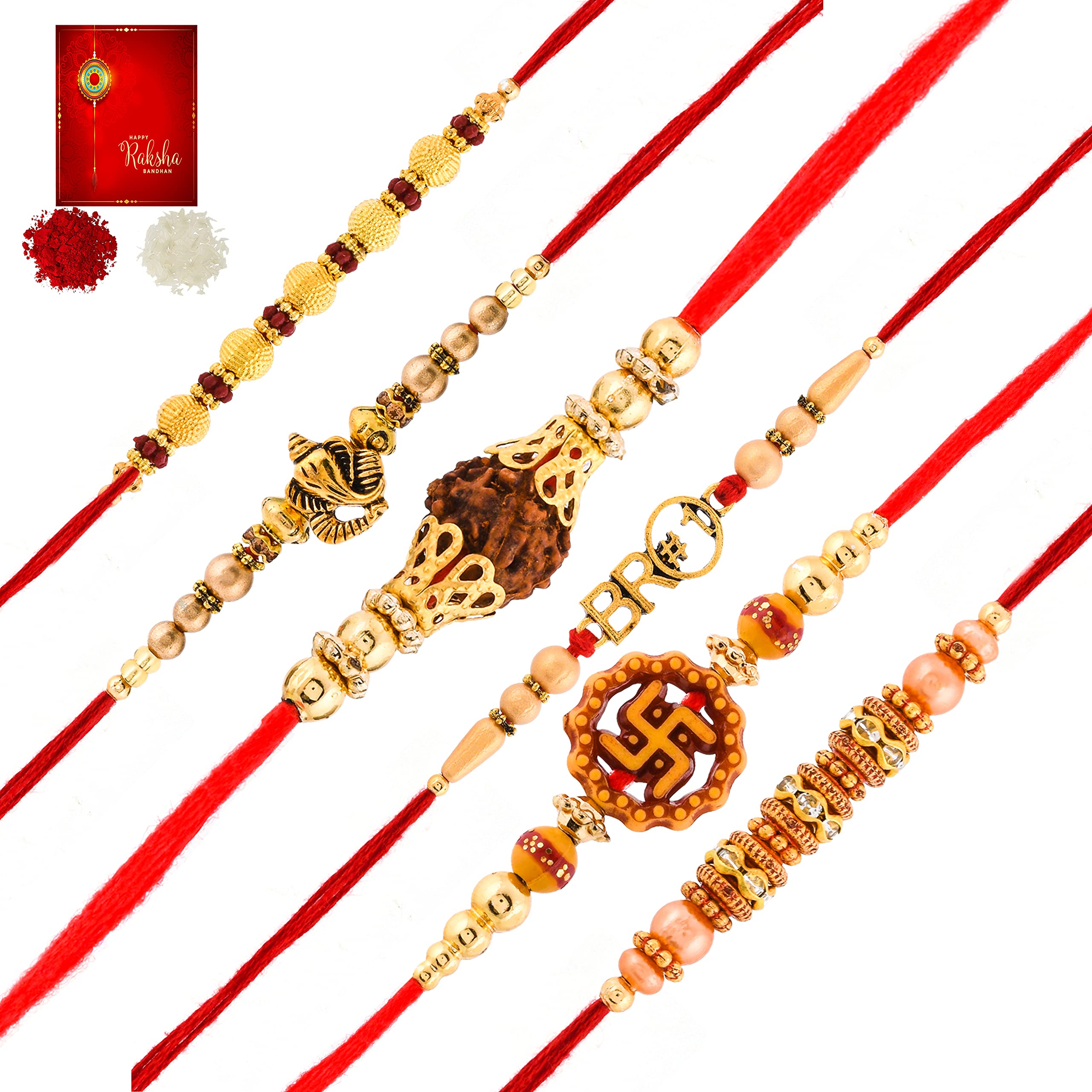 Poorak Rakhi Festival Rakhi Gift Set Beautiful Rakhi Set of 6 For Brother With Roli Chawal and Rakshabandhan Best Wishes Greetings Card (B0B4G4N1WH) Amazon Price History, Amazon Price Tracker