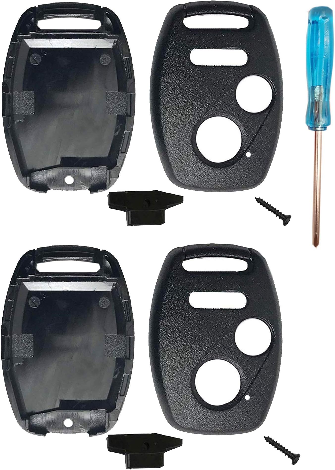 3 Buttons Key Fob Shell Case Fit for Honda Civic CR-V Crosstour Fit Pilot CR-Z Odyssey Accord Replacement Keyless Entry Remote Control Car Key Fob Cover