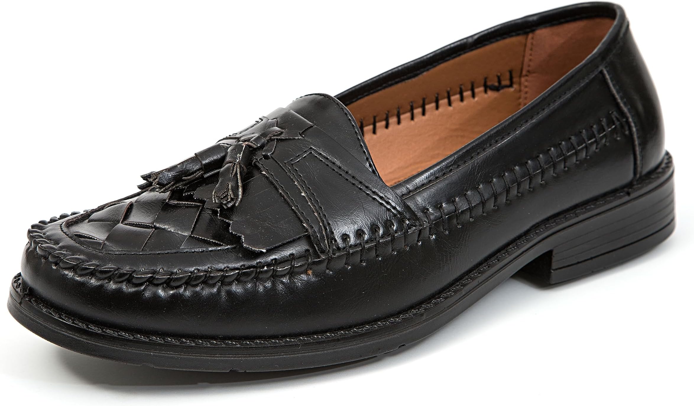 Men’s Herman Kiltie Tassel Dress Loafer for Formal, Dress, Retro Look, Work, Casual /Jet Black