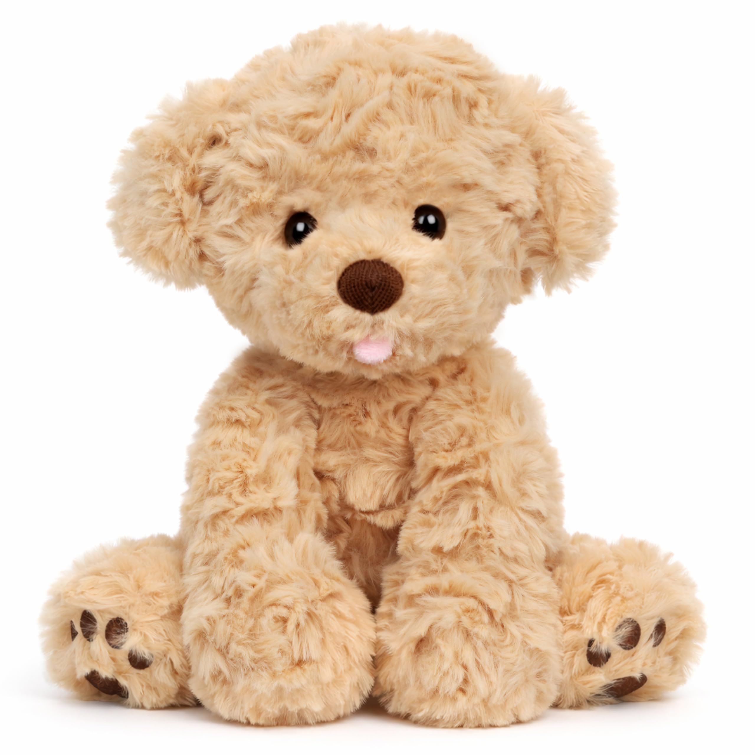 Hopearl Adorable Puppy Plush Toy Floppy Ultra Soft Dog Cute Stuffed Animal Golden Retriever Holiday Birthday Gift for for Boys Girls Kids Toddlers, Brown, 9''