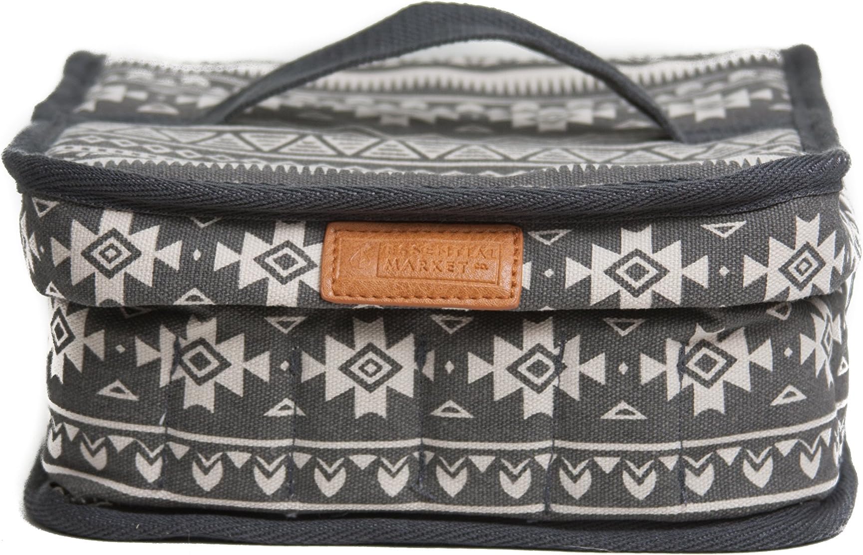 Essential Oil Carrying Case Bag 42 Bottles (15ml) Canvas Grey and White