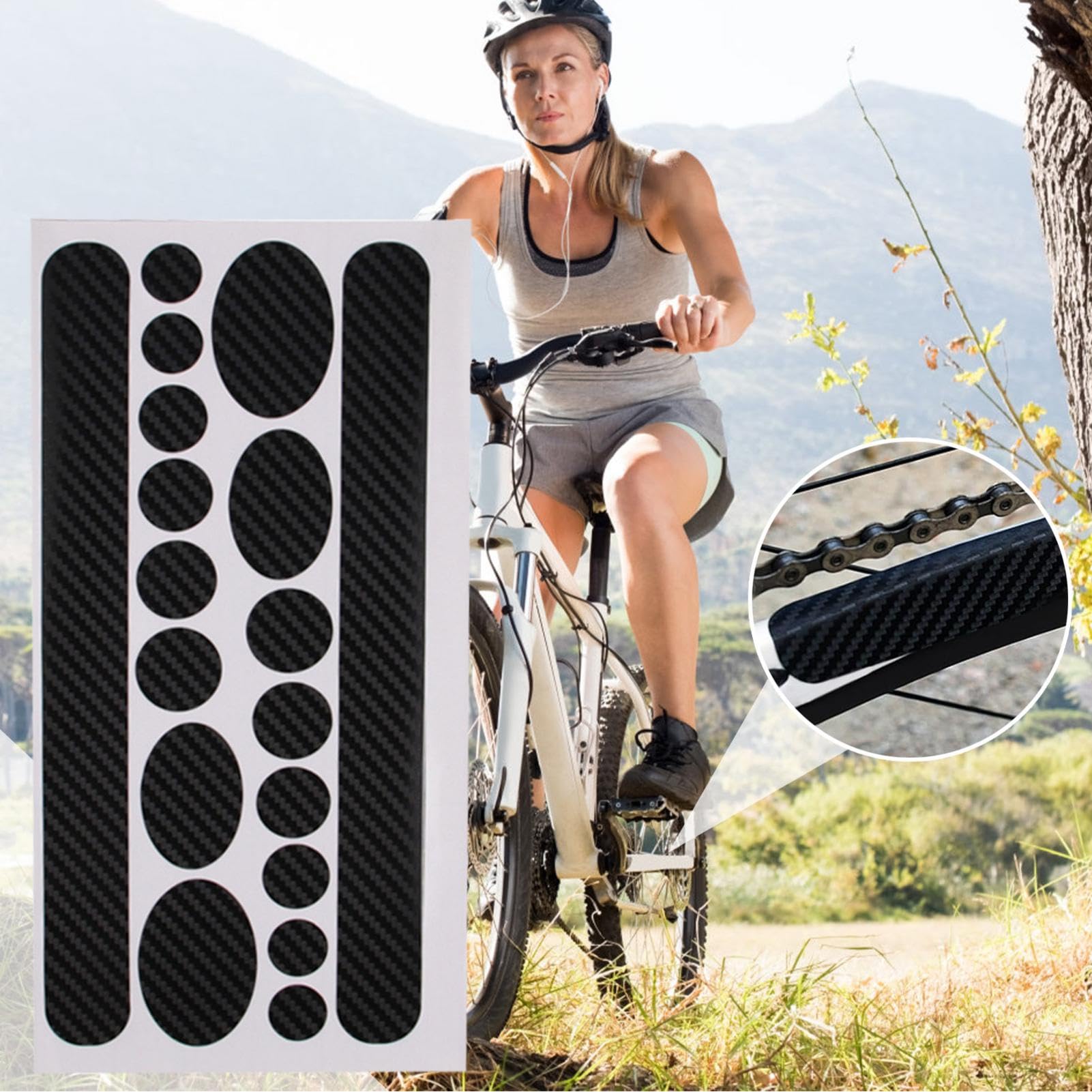 Fietsen Sticker Stickers,Anti-kras Protector Film | Frame Guard Zelfklevende Film Cover Chainstay Protector Decal Fietsen Ketting Bescherming