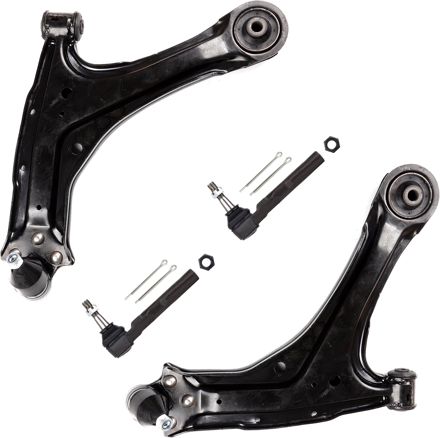 SCITOO 4pcs Front Suspension Kit Lower Control Arm Outer Tie Rod End Fit 2004-2005 For Chevy Classic 1997-2003 For Malibu 99-05 For Pontiac Grand Am