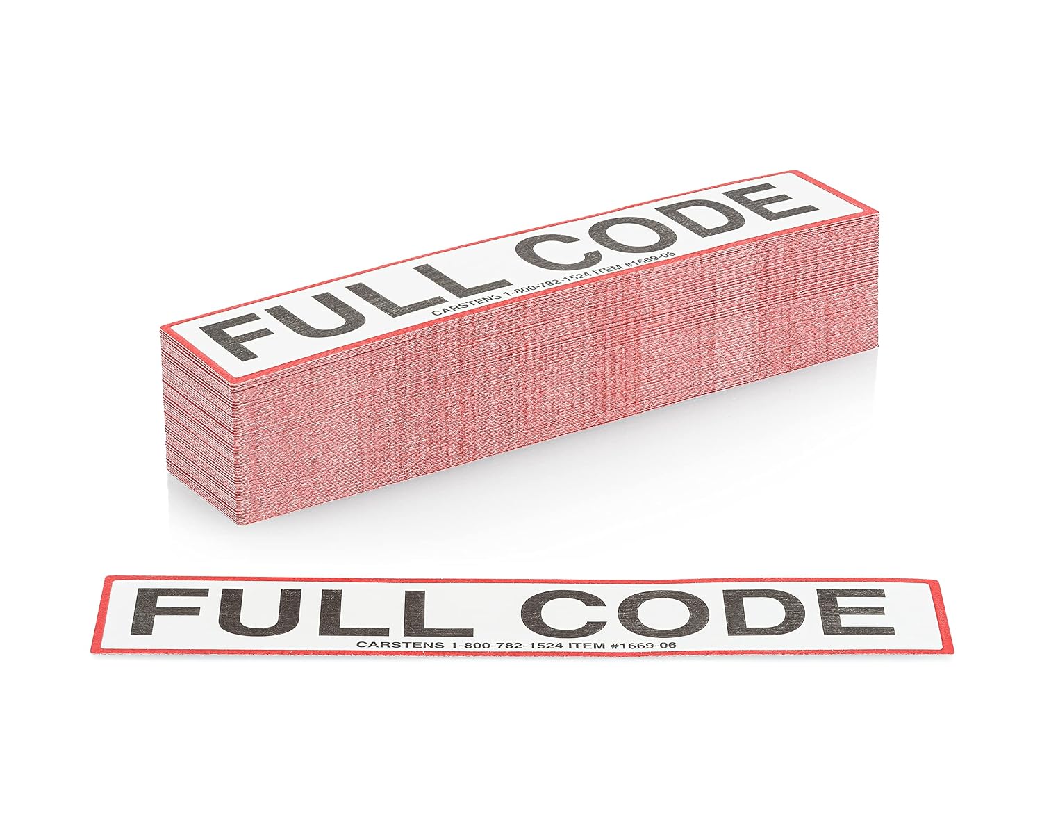 Carstens - Full Code Alert Instruction Card for 1.5 – 4" Ring Binder Spines, W5.25" x H1" (1669-06), Pack of 100