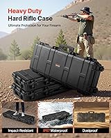 Vista 38 de VEVOR Rifle Case, Rifle Hard Case with 4 Layers Fully-protective Foams, Lockable Hard Gun Case with Wheels, IP67 Waterproof & Crushproof, for Rifles