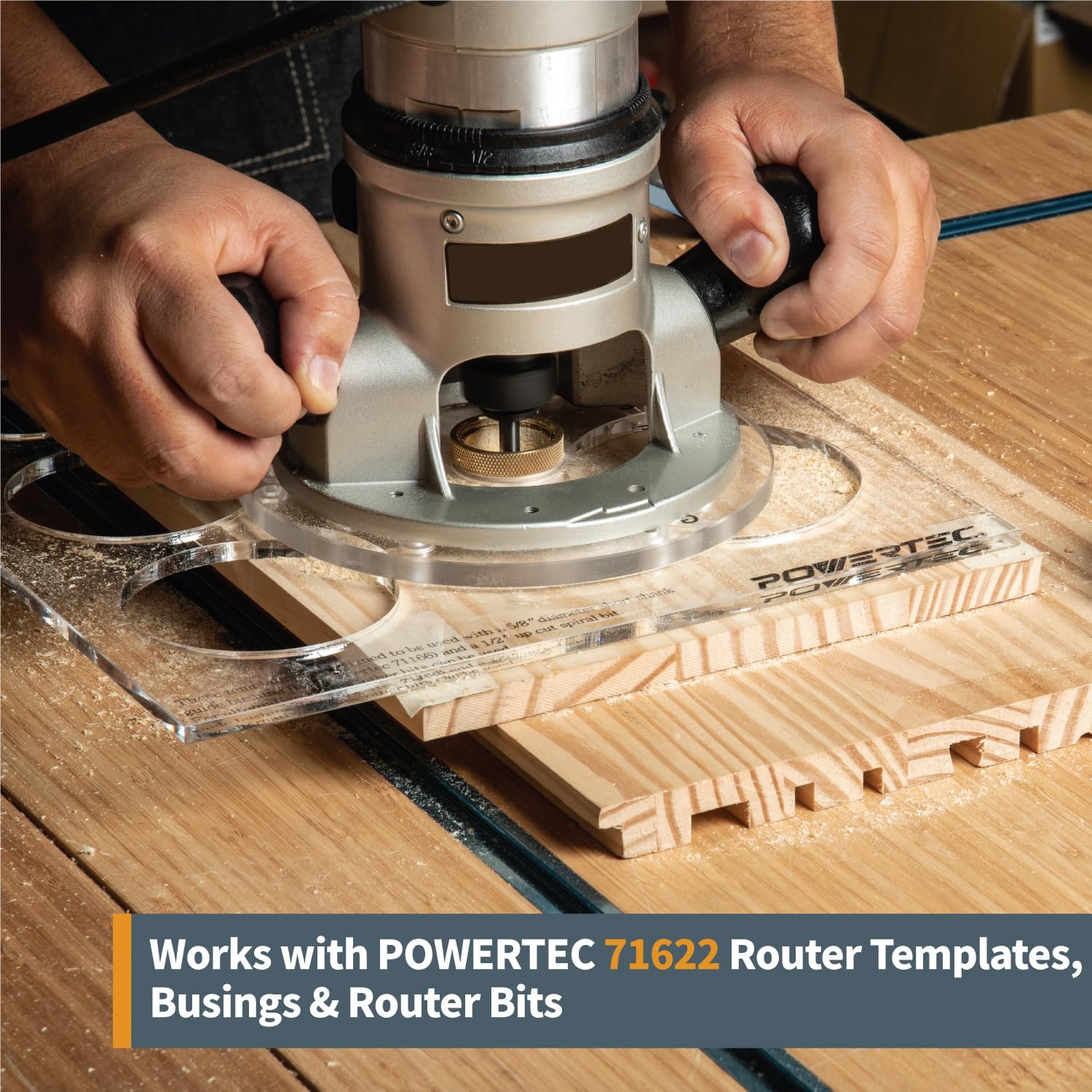 POWERTEC 71022 Router Base Plate with Centering Pin and Assorted Screws