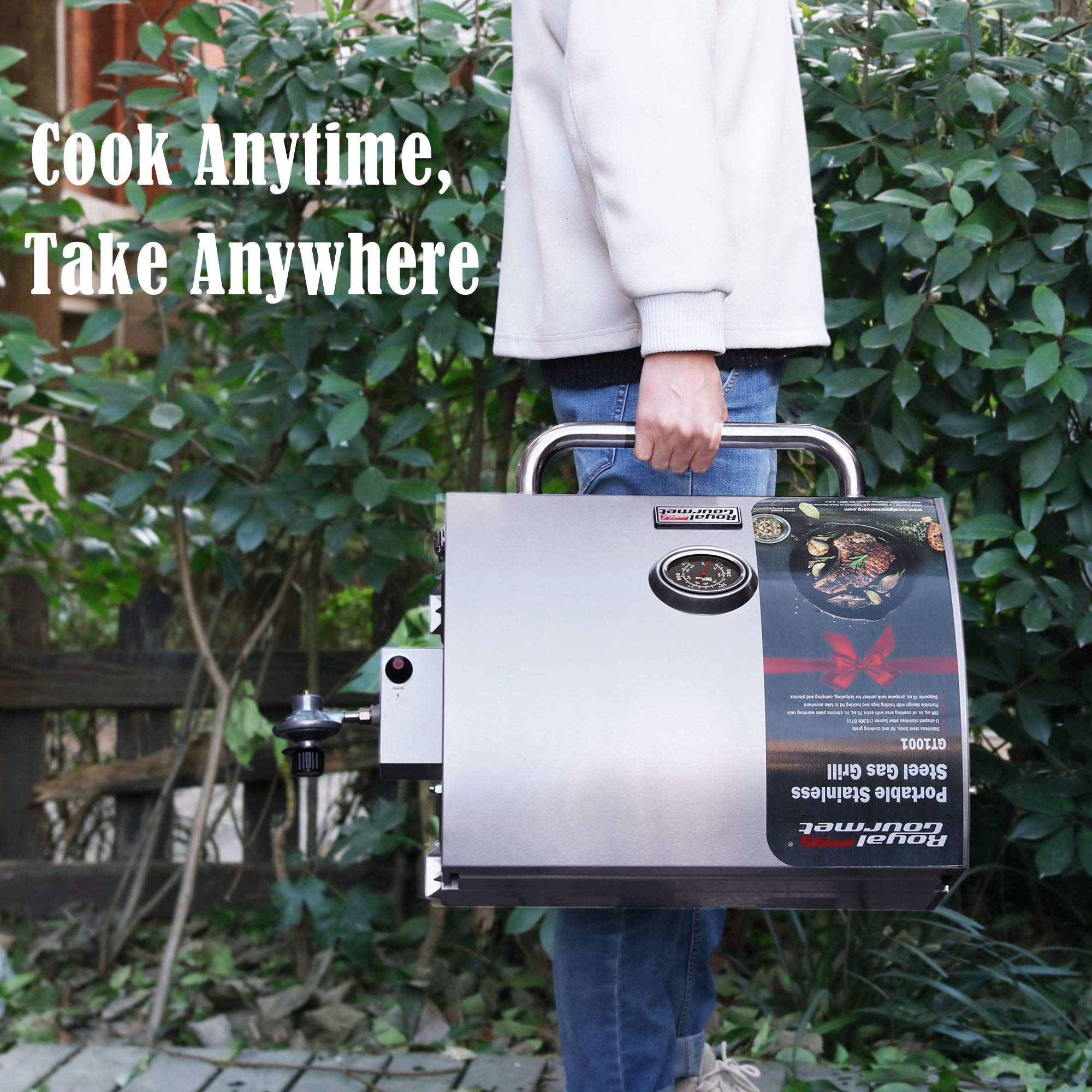 Royal Gourmet GT1001 Stainless Steel Portable Grill, 10000 BTU BBQ