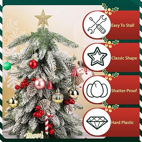 Miniatura 6 de Hanaive Mini adorno para árbol de Navidad, estrella pequeña para árbol de Navidad, decoración del hogar (dorado brillante, 1.77 pulgadas)