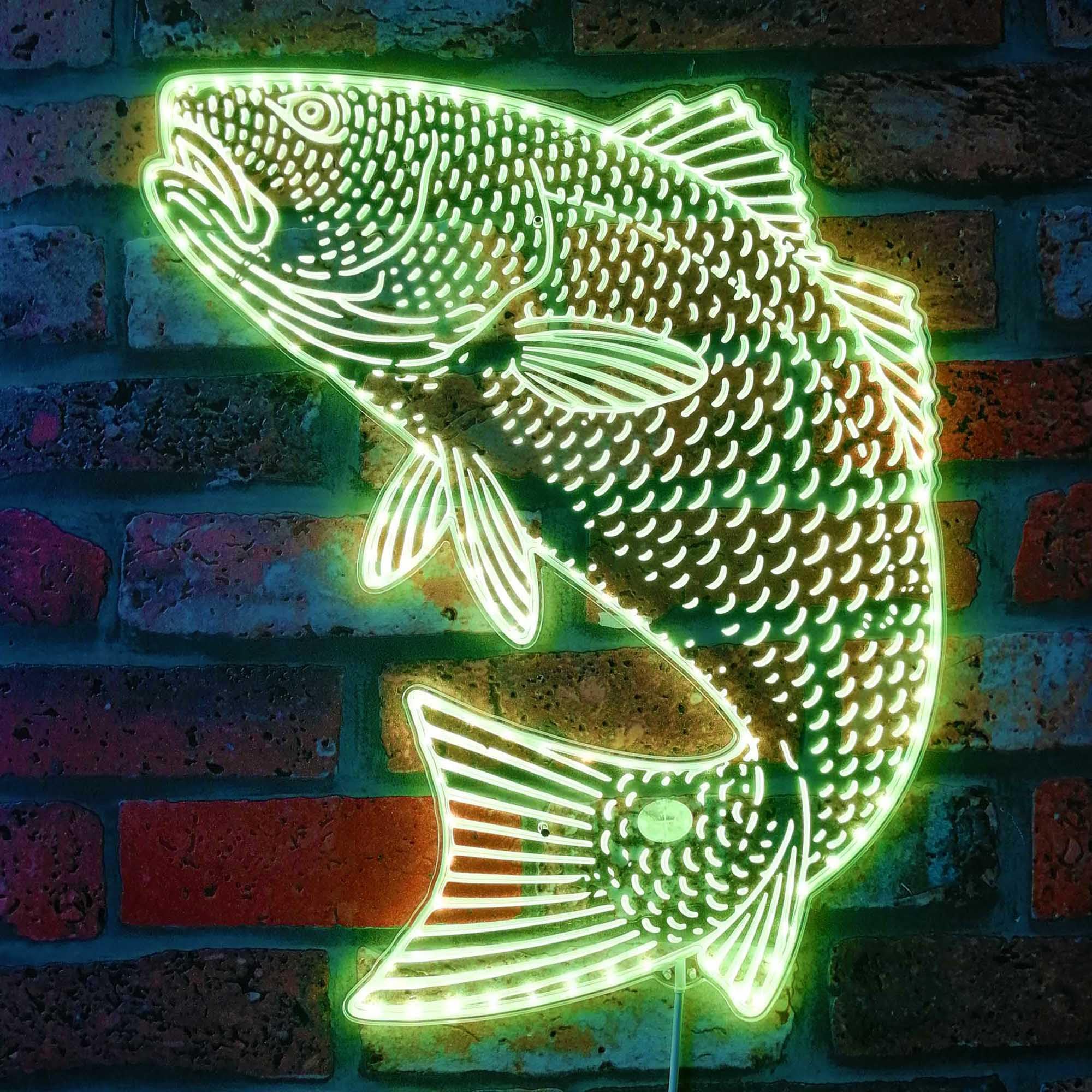 ADVPRO The Red Drum Sciaenops Ocellatus Redfish RGB Dynamic Glam LED Sign - Cut-to-Edge Shape - Smart 3D Wall Decoration - Multicolor Dynamic Lighting st06s86-fnd-i0239-c