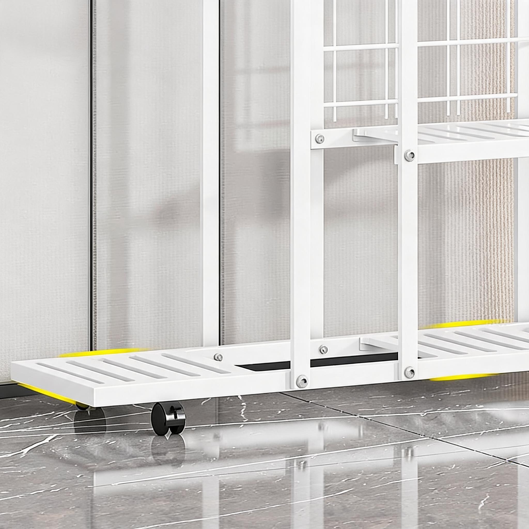 Garvee Portapiante da Interno ed Esterno a 4 Livelli, Scaffale per Piante in Ferro per 6 Vasi, Supporto Fiori Pieghevole e Girevole, Espositore Piante Salvaspazio per Soggiorno, Balcone e Giardino