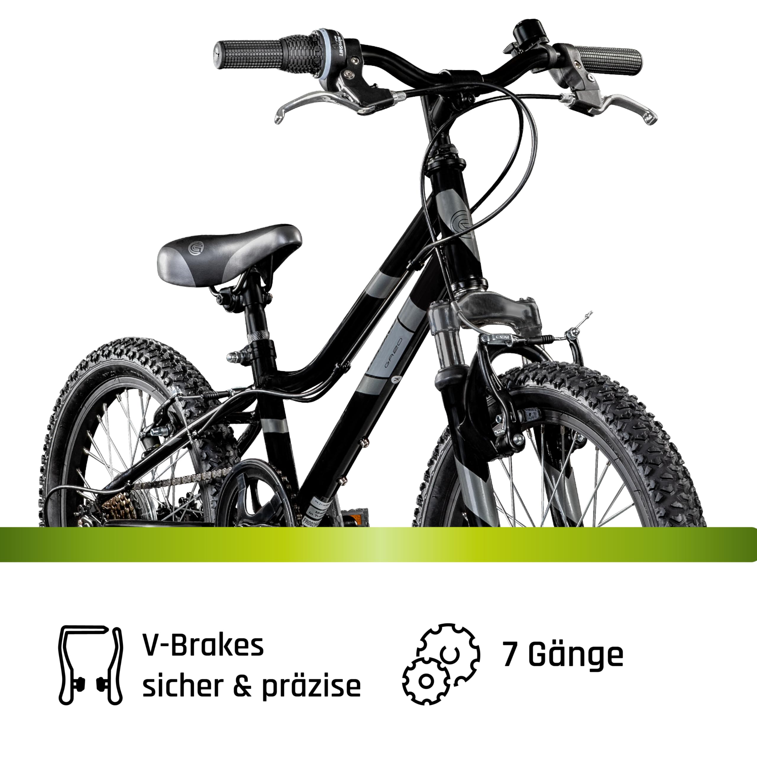 Galano Fahrrad Kinder ab 5 Jahre | Kinderfahrrad 115-130 cm für Mädchen und Jungen mit 7 Gang | 18 Zoll Mountainbike mit Federgabel | leichtes Hardtail Bike | GA20