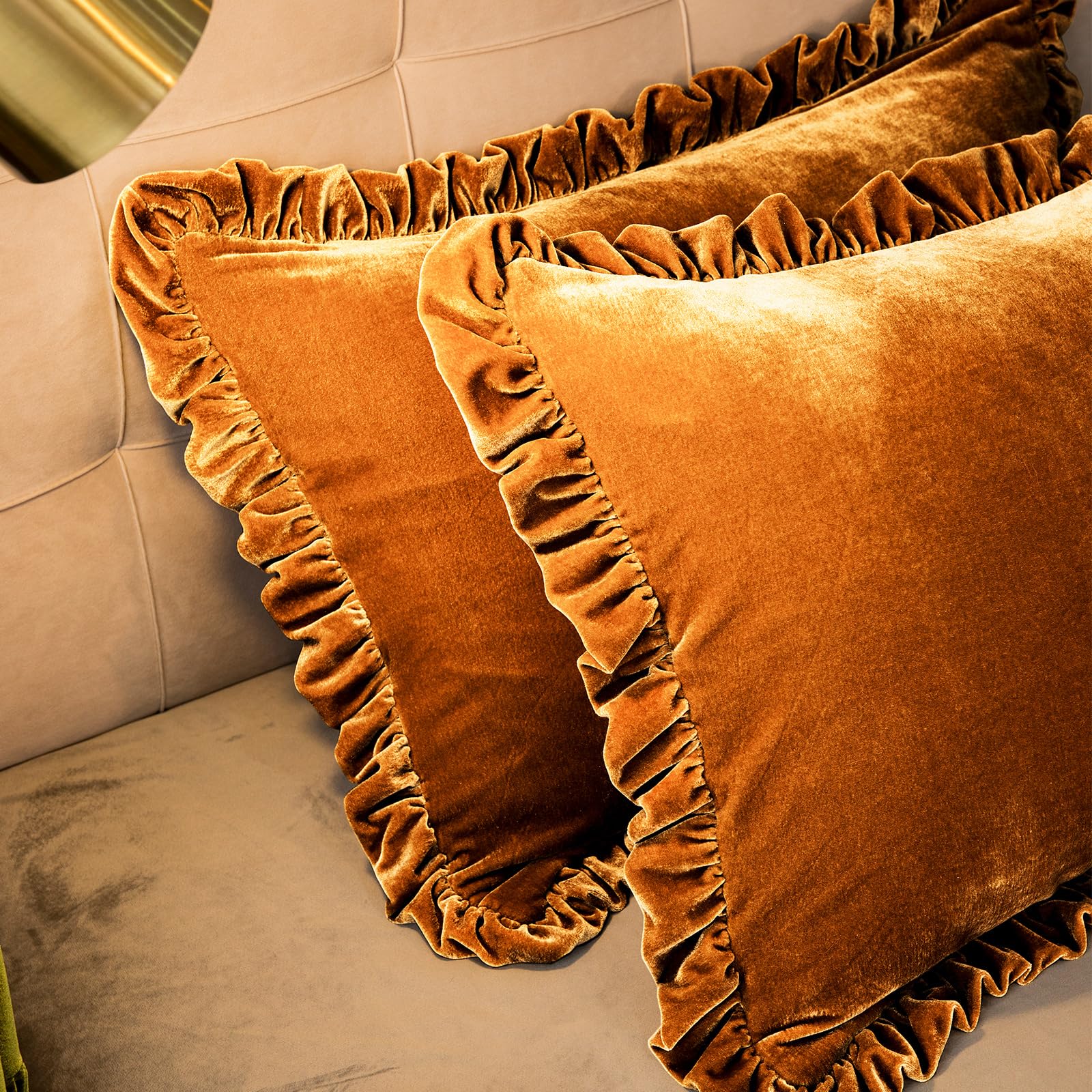 Amazon.com: GLORY SEASON Velvet Pillow Shams Set of 2 Retro